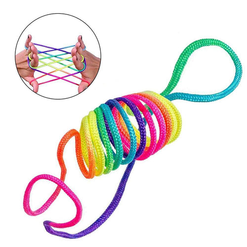 Kids Rainbow Colour Fumble Finger Thread Rope String Game Developmental Toy  Puzzle Educational Game for Children Kids